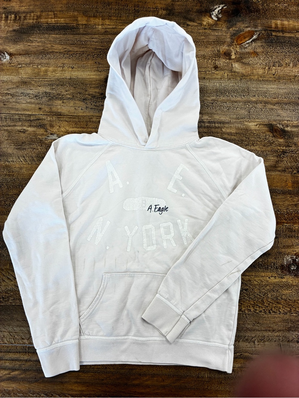 American eagle white/cream New York Pullover Hoodie